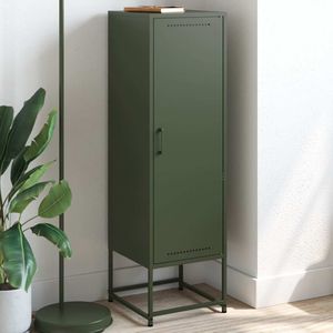 vidaXL Hoge kast 36x39x123 cm staal olijfgroen