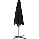 vidaXL Parasol met stalen paal 300x230 cm zwart