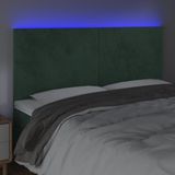 vidaXL Hoofdbord LED 180x5x118/128 cm fluweel donkergroen