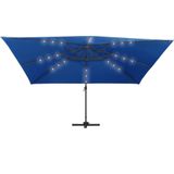 VidaXL Zweefparasol LED-verlichting 400x300 cm - Azuurblauw