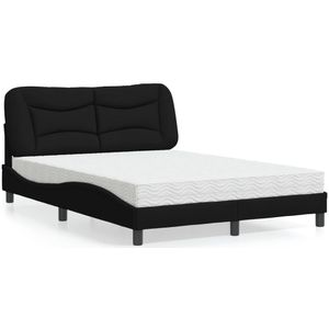 vidaXL Bed met matras stof zwart 140x200 cm