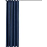 VidaXL-Gordijn-linnen-look-verduisterend-met-haken-290x245-cm-blauw