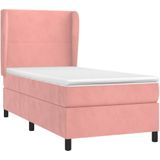 VidaXL Boxspring Matras Fluweel Roze 100x200 cm