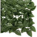 vidaXL Balkonscherm met donkergroene bladeren 600x150 cm