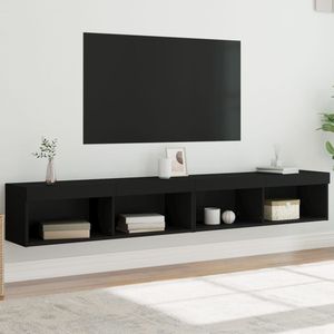 vidaXL Tv-meubels met LED-verlichting 2 st 100x30x30 cm zwart