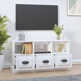 VidaXL TV-meubel 100x35x50 cm - Bewerkt Hout - Hoogglans Wit