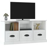 VidaXL TV-meubel 100x35x50 cm - Bewerkt Hout - Hoogglans Wit