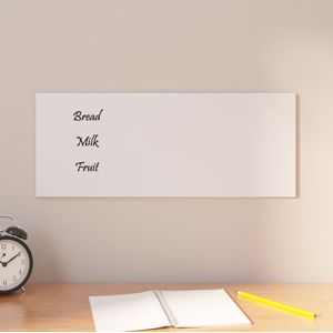 vidaXL Magneetbord voor aan de wand 50x20 cm gehard glas wit