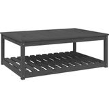 VidaXL Tuintafel 121x82,5x45 cm Massief Grenenhout Grijs