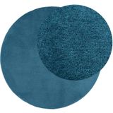 vidaXL Vloerkleed OVIEDO laagpolig Ø 100 cm turquoise