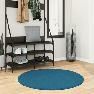 vidaXL Vloerkleed OVIEDO laagpolig Ø 100 cm turquoise