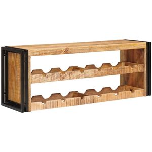 vidaXL Wijnrek Bruin 100 x 45 x 33 cm Massief Ruw Mango Hout