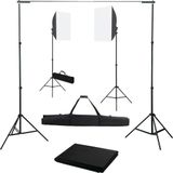 vidaXL Fotostudioset met softboxlampen en achtergrond