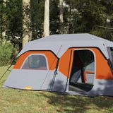 vidaXL Tent 9-persoons waterdicht grijs en oranje