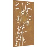 vidaXL Wanddecoratie tuin bamboe-ontwerp 105x55 cm cortenstaal