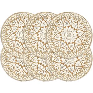 vidaXL-Placemats-6-st-rond-38-cm-jute-wit