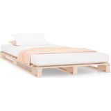 vidaXL Palletbed massief grenenhout 90x190 cm