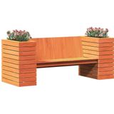 vidaXL Bankje met plantenbakken 167,5x60x65 cm grenenhout wasbruin