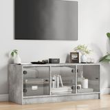 VidaXL-Tv-meubel-met-glazen-deuren-102x37x42-cm-betongrijs