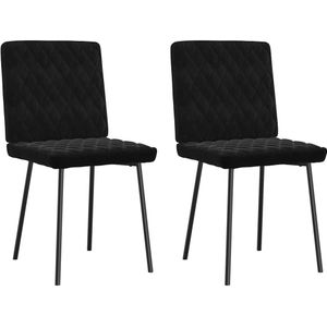 vidaXL Eetkamerstoelen 2 st fluweel zwart