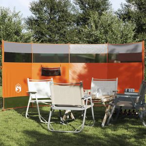 vidaXL Windscherm camping waterdicht 366x152x152 cm grijs en oranje