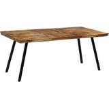 vidaXL Eettafel 180x90x76 cm gerecycled teakhout en staal