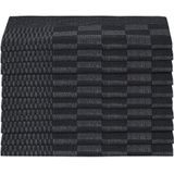 vidaXL Keukendoeken - 10 stuks - 50x70 cm - katoen - zwart en grijs