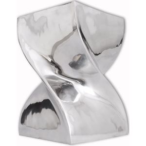 vidaXL Kruk/bijzettafel in gedraaide vorm zilver aluminium