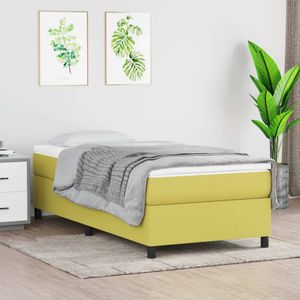 vidaXL Bedframe zonder matras 100x200 cm stof groen