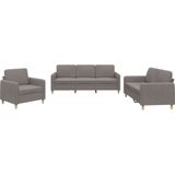 vidaXL 3-delige Loungeset met kussens stof taupe