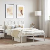 vidaXL-Bedframe-met-hoofdbord-metaal-wit-120x190-cm