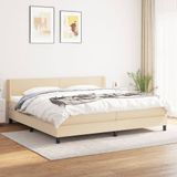 VidaXL Boxspring met Matras - Crèmekleurig - 200x200 cm