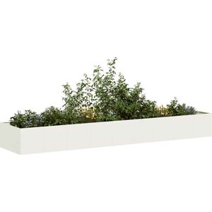 vidaXL Plantenbak 360x80x40 cm staal wit