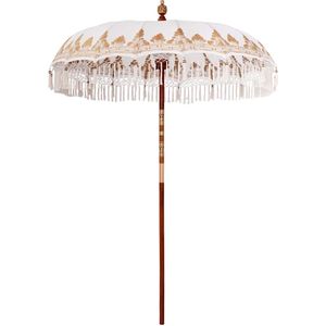 vidaXL Balinese Parasol Crème (210-220) x 260 cm