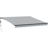 vidaXL Luifel automatisch uittrekbaar 400x300 cm antracietkleur en wit