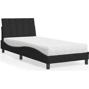 vidaXL Bed met matras fluweel zwart 90x190 cm