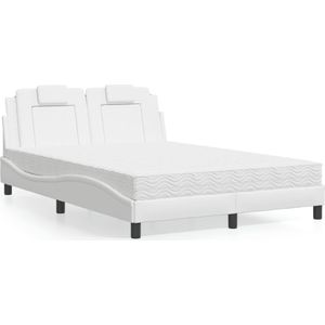 vidaXL - Bed - met - matras - kunstleer - witx200 - cm