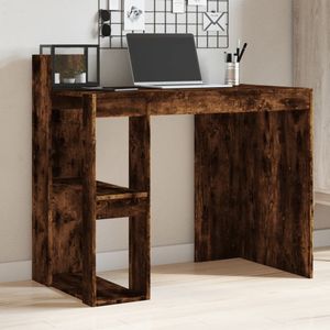 vidaXL Bureau 103,5x56,5x94 cm bewerkt hout gerookt eikenkleurig