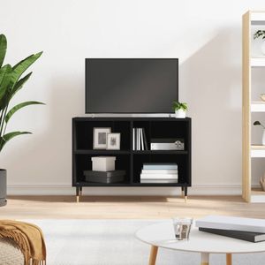 vidaXL-Tv-meubel-69,5x30x50-cm-bewerkt-hout-zwart