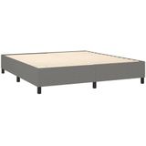 vidaXL Boxspring met matras stof donkergrijs 160x200 cm