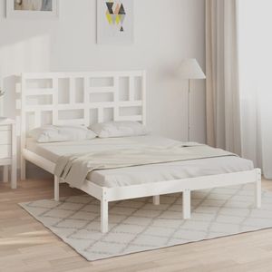 VidaXL Bedframe Massief Hout Wit 120x200 cm