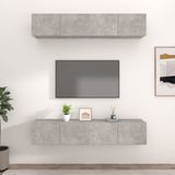 vidaXL TV-meubelen 4 st 80x30x30 cm - Bewerkt Hout Betongrijs