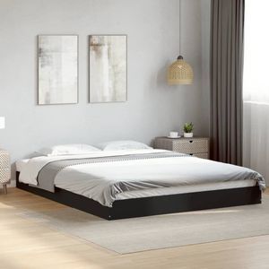 vidaXL Bedframe zonder matras 160x200 cm spaanplaat zwart