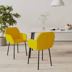 VidaXL Eetkamerstoelen 2 st. Fluweel Geel