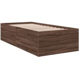 vidaXL Bedframe bewerkt hout bruin eikenkleur 75x190 cm