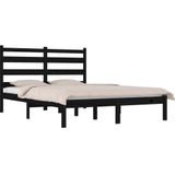 vidaXL-Bedframe-massief-grenenhout-zwart-120x190-cm-4FT-Small-Double