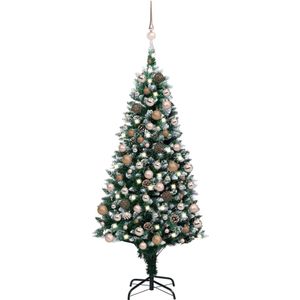 vidaXL Kunstkerstboom met verlichting kerstballen dennenappels 180 c5