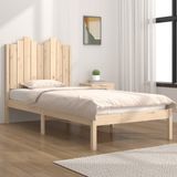 vidaXL Bedframe massief grenenhout zwart 75x190 cm