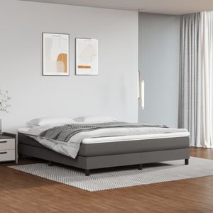 VidaXL Pocketveringmatras 160x200x20 cm Kunstleer Grijs