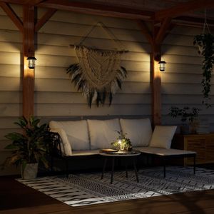 vidaXL Wandlantaarns voor buiten 4 st solar wit